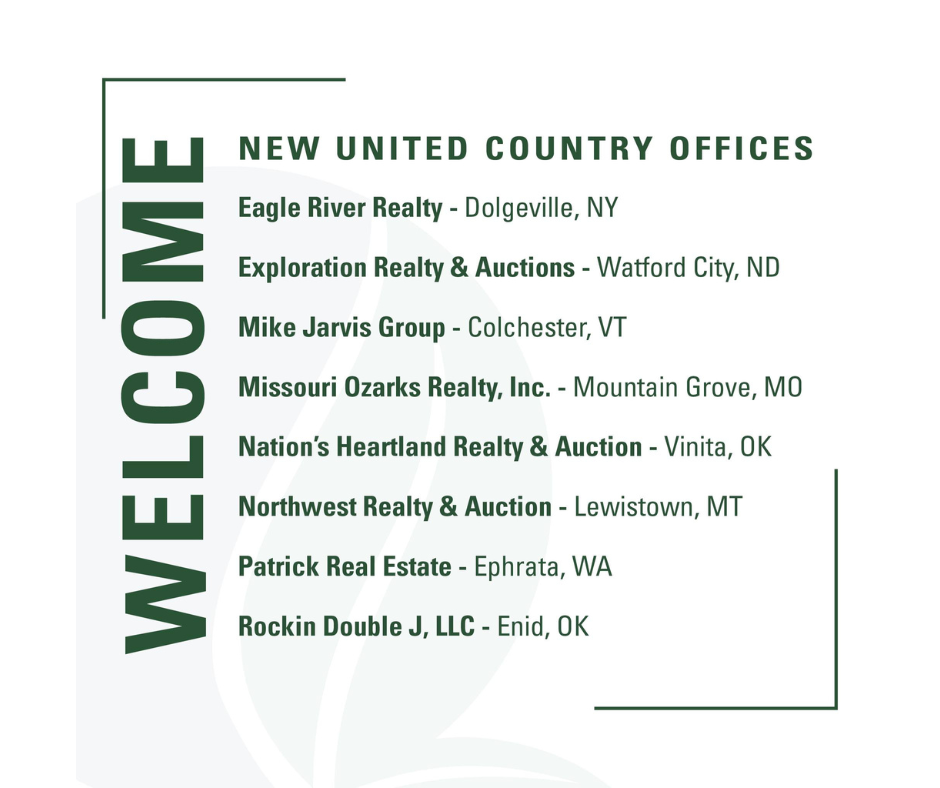 WELCOME NEW UNITED COUNTRY OFFICES