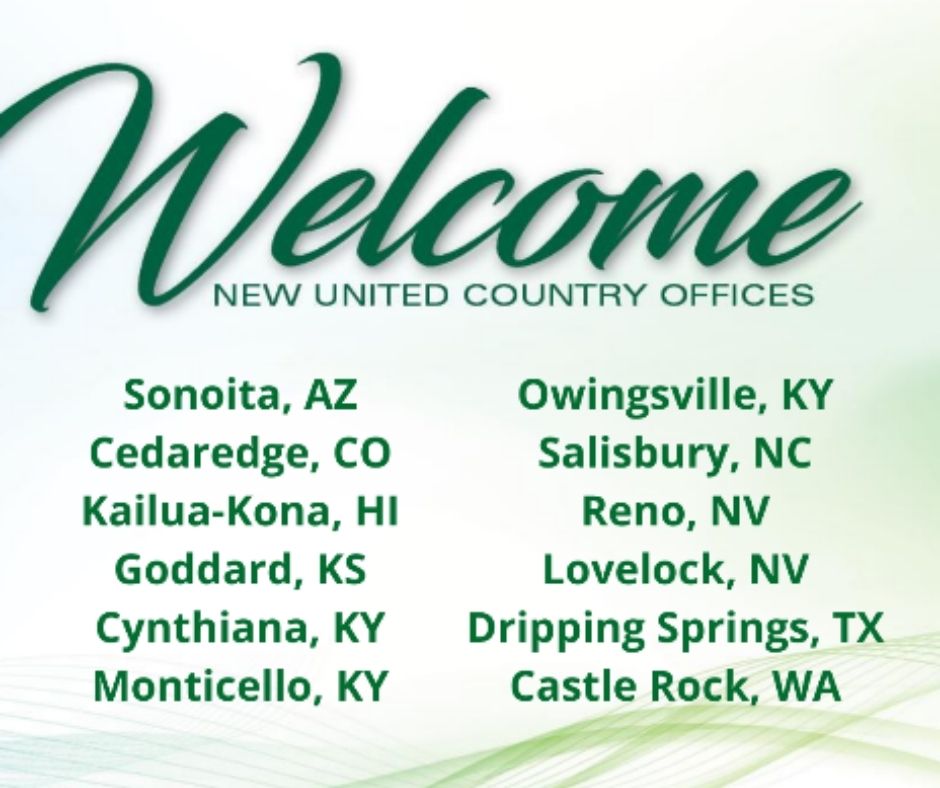 UNITED COUNTRY WELCOMES NEW OFFICES