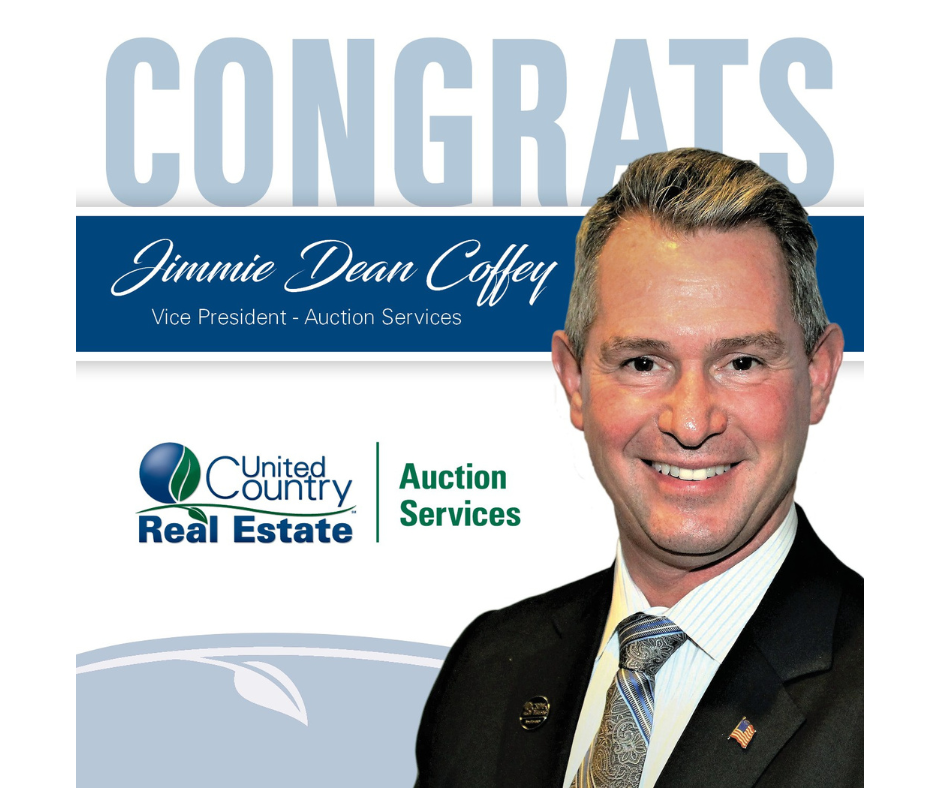 JIMMIE DEAN COFFEY NAMED UNITED COUNTRY AUCTION SERVICES VICE PRESIDENT